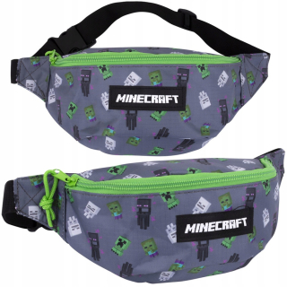Detská taška Minecraft Astra Odtiene sivej a striebornej, Odtiene zelenej